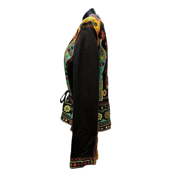 Double D Ranch Embellished Floral Jacket Black Multi-Color L - Picture 4 of 9
